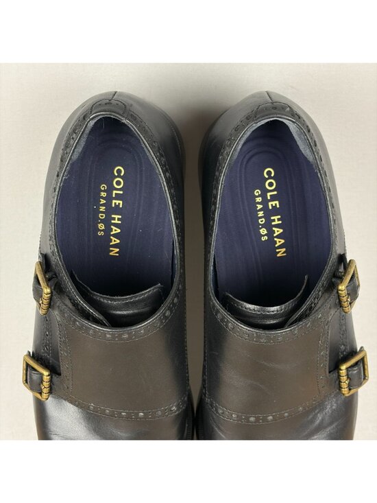 Cole Haan Jefferson Grand Double Monk Strap Shoes Mens 10 Black Leather Cap Toe main image 6